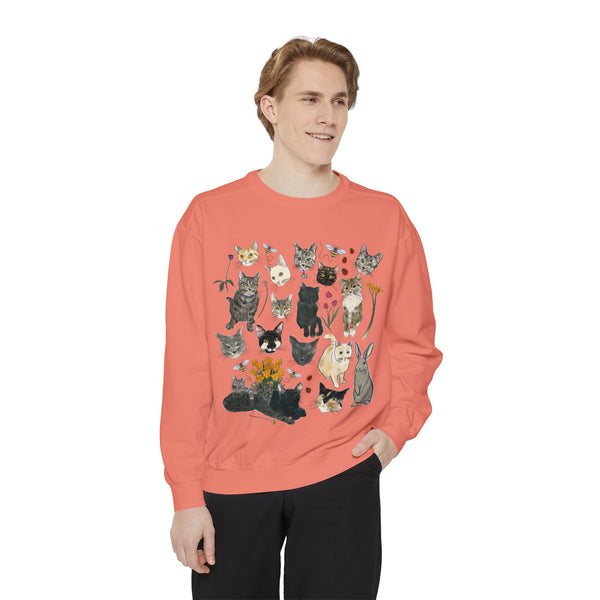 Spring Tabby Trail Unisex Garment-Dyed Sweatshirt