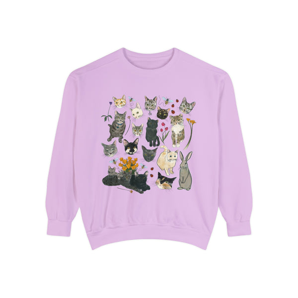 Spring Tabby Trail Unisex Garment-Dyed Sweatshirt