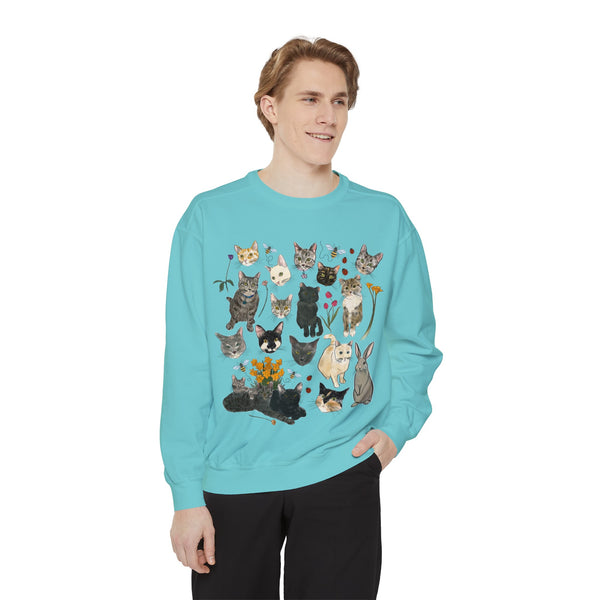 Spring Tabby Trail Unisex Garment-Dyed Sweatshirt