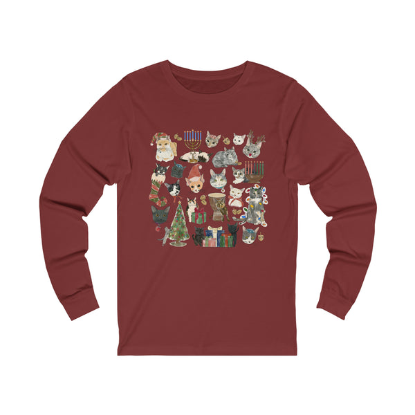 Tabby Trail Holiday Unisex Jersey Long Sleeve Tee