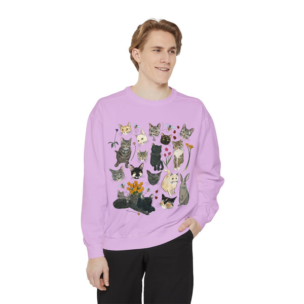 Spring Tabby Trail Unisex Garment-Dyed Sweatshirt