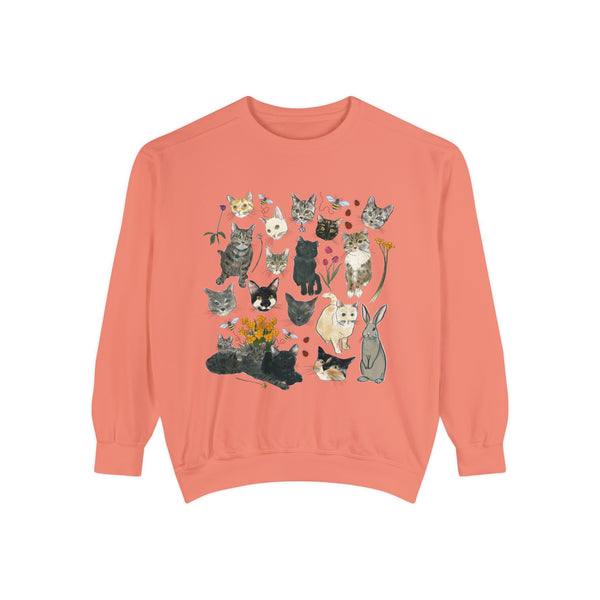 Spring Tabby Trail Unisex Garment-Dyed Sweatshirt