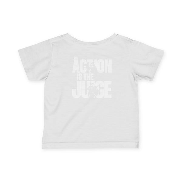 Infant Tee — "Action Is The Juice" Minimalist Baby Shirt