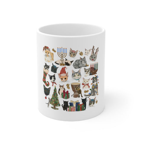 Tabby Trail Holiday Ceramic Mug 11oz