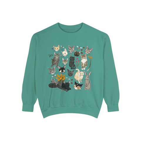 Spring Tabby Trail Unisex Garment-Dyed Sweatshirt