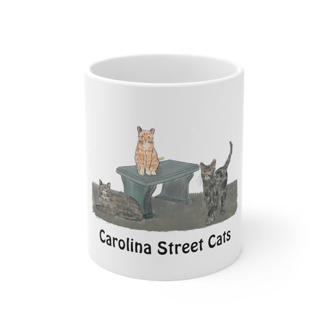 Carolina Street Cats Mug 11oz