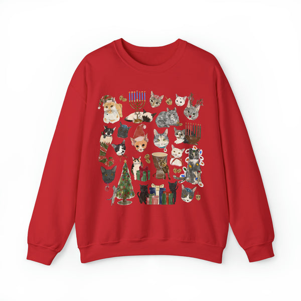 Tabby Trail Holiday Crewneck Sweatshirt