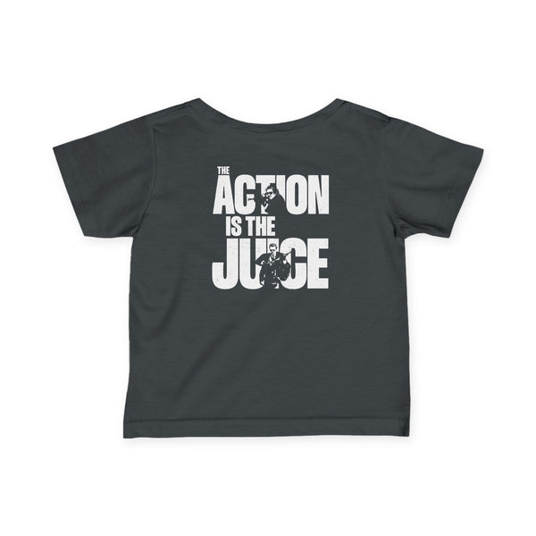 Infant Tee — "Action Is The Juice" Minimalist Baby Shirt