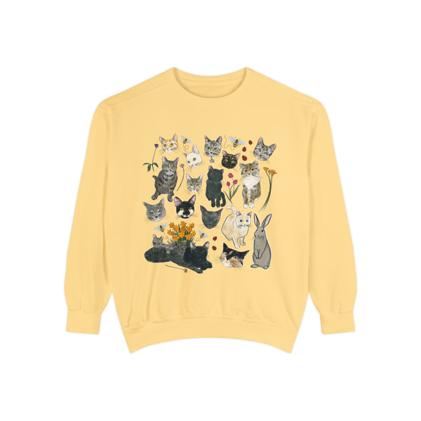 Spring Tabby Trail Unisex Garment-Dyed Sweatshirt