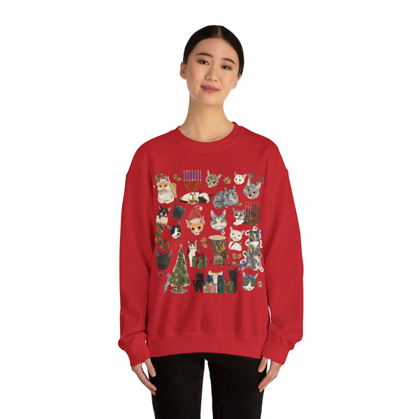 Tabby Trail Holiday Crewneck Sweatshirt